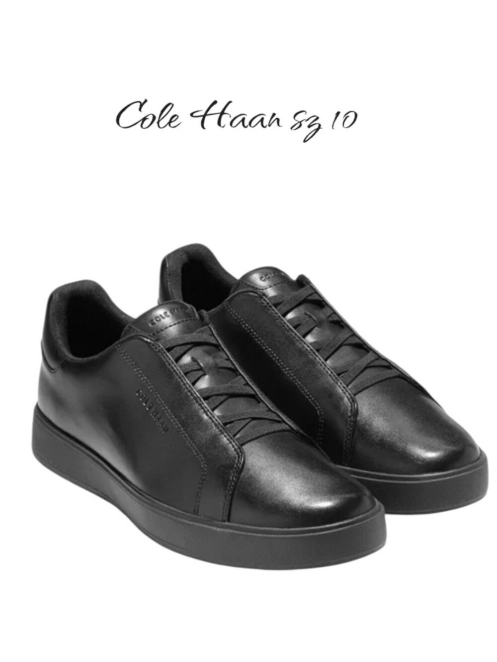 Cole Haan GrandPro Luxe Leather Slip On Sneakers Black Men's Size 10